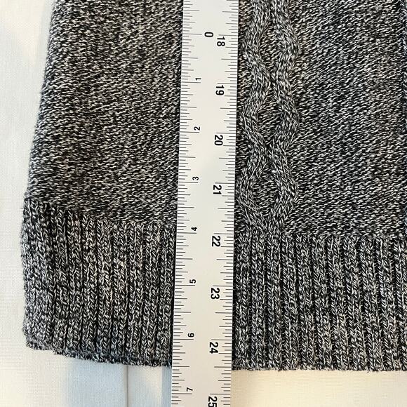 GAP Herringbone Cable Knit Mockneck Sweater Women's S Tall Charcoal Heather Gray - Picture 4 of 10